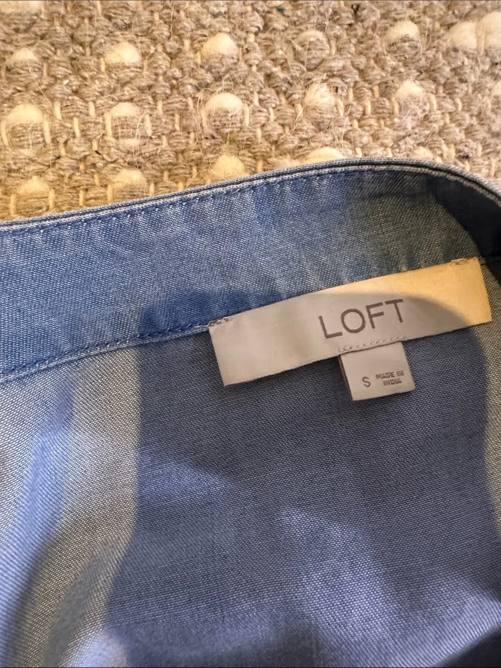 LOFT Light Blue Wrap Blouse - Picture 4 of 4
